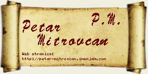 Petar Mitrovčan vizit kartica